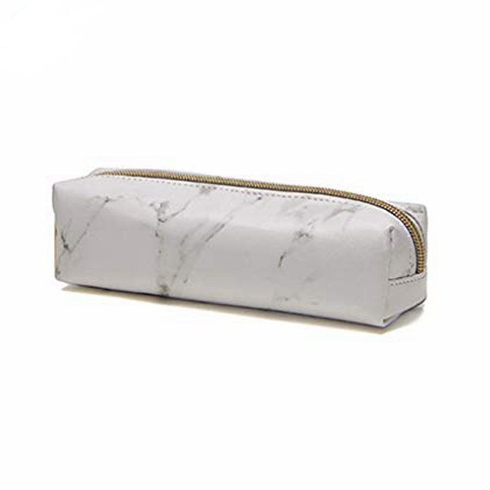 Luxury Personalised Pu Marble Pencil Case With Zipper For Storage