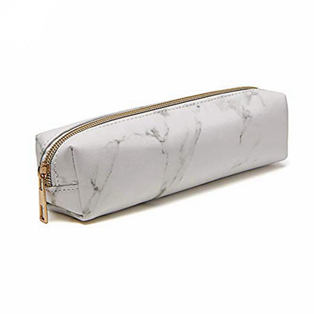 Luxury Personalised Pu Marble Pencil Case With Zipper For Storage