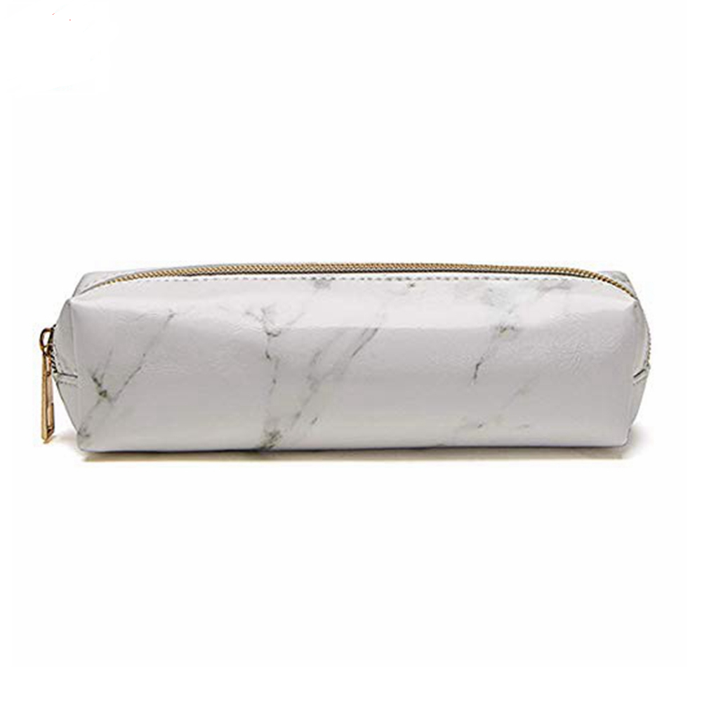 Luxury Personalised Pu Marble Pencil Case With Zipper For Storage