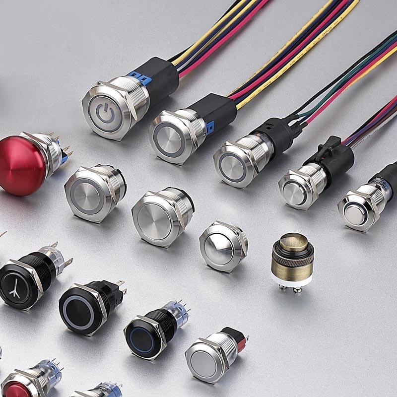 Push button switch factory 12mm 16mm 19mm 22mm metal momentary push button switches with light