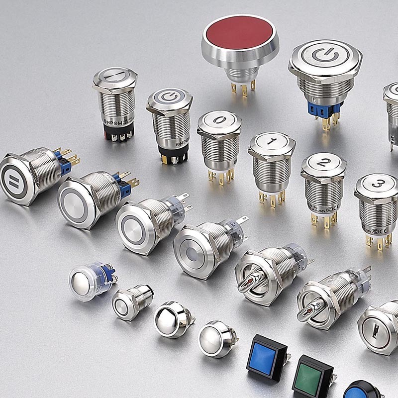 Push button switch factory 12mm 16mm 19mm 22mm metal momentary push button switches with light