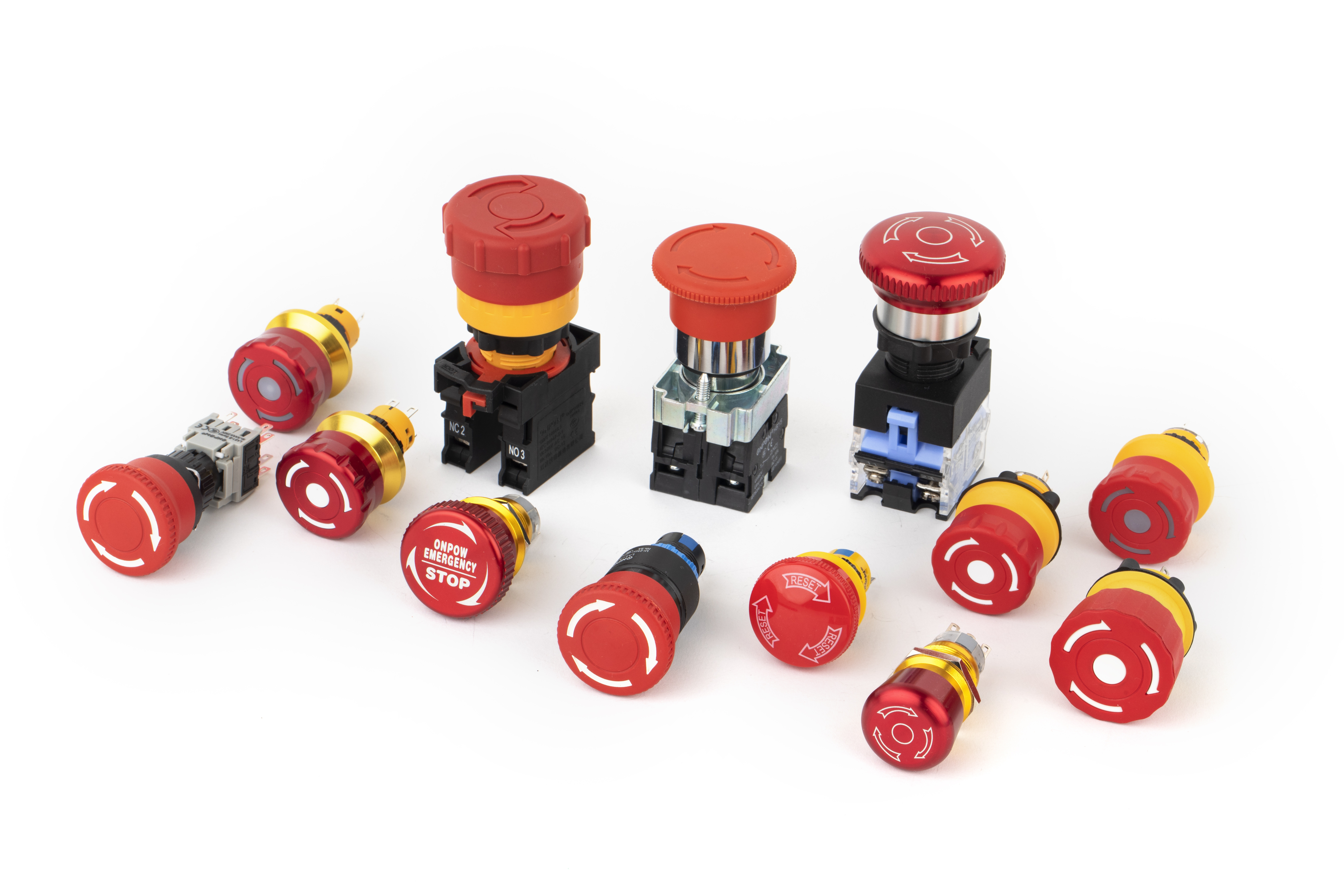 ONPOW Emergency Stop Button Switch E-stop Push Button Switch for EV Charging Pile, Robot, Heavy machinery