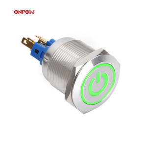 ONPOW 22mm power symbol electronic push switch (GQ22-11ET/S)  CE, RoHS