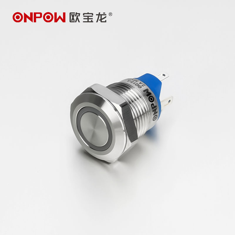 ONPOW 12mm Mini Metal Push Button Switch Pin terminal 12V Push Button switches