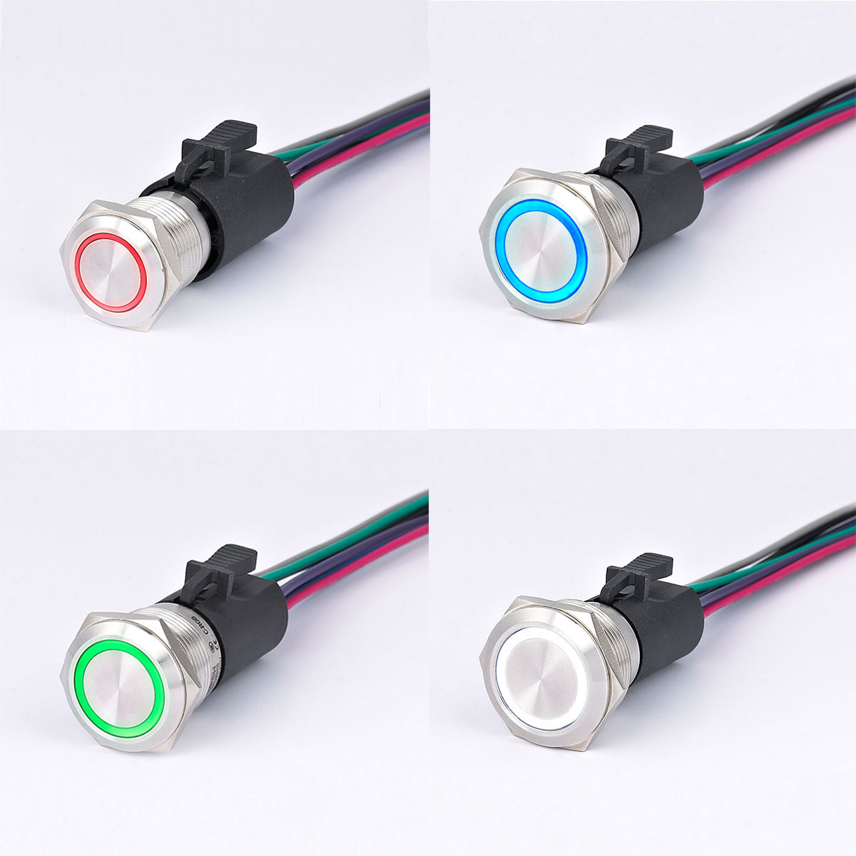 Metal Push Button Switches 16mm,19mm, 22mm Momentary 12v LED Marine On Off Push Button Switch