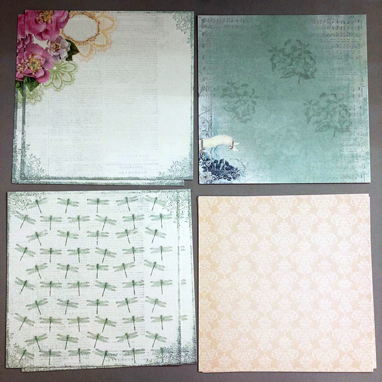 Wholesale custom printed patterned kraft paper decorative DIY scrapbooking paper