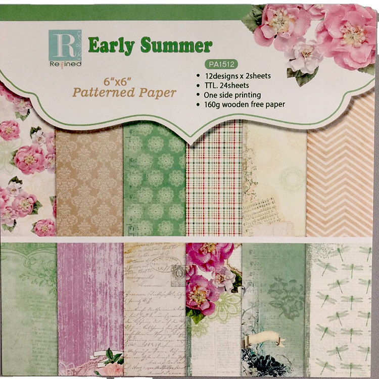 Wholesale custom printed patterned kraft paper decorative DIY scrapbooking paper