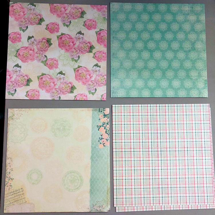 Wholesale custom printed patterned kraft paper decorative DIY scrapbooking paper