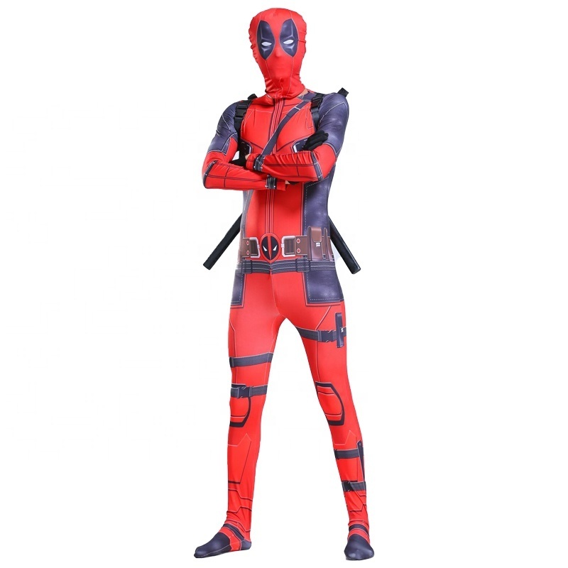 Movie Game Costume Parent-children Red Spider Dead Pool Costume Adult Anime Cosplay Spiderman Halloween Costume