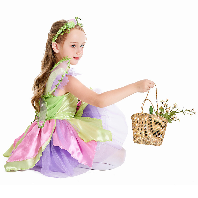 Best New Products Flower Princess Dresses Party Halloween Dress Forest Fairies Princess Dress with Accessories