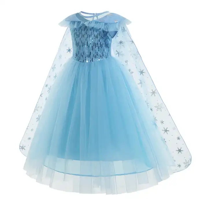 New Arrival Elsa Princess Cosplay Costume Polyester Dress with Accessories for Kids Children's Party Suits Halloween Birthday