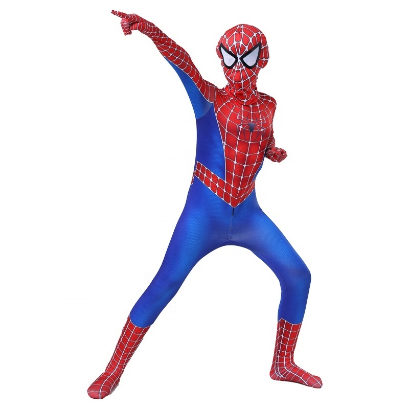 Hot Spiderman Suits Costume For Kids Adult Spider-man Fancy Dress Halloween Cosplay Party Clothing Suit Face cover