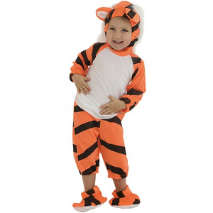 Hot Sale Halloween Cosplay Costumes Winter Kids Strong Color Fastness Halloween Costume Cute Little Tiger Suit Mascot Costume