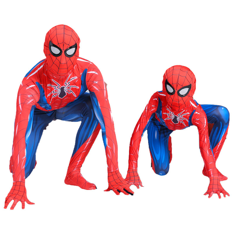 Unisex Spiderman Suit TV Movie-Inspired Adult Kids Spider Man Jumpsuit Superhero Bodysuit for Halloween Costume Cosplay