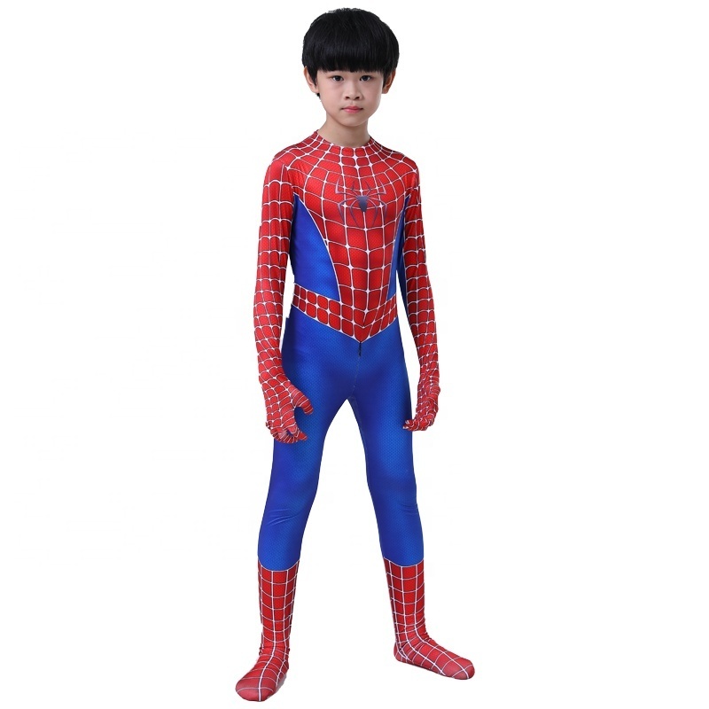 Hot Spiderman Suits Costume For Kids Adult Spider-man Fancy Dress Halloween Cosplay Party Clothing Suit Face cover