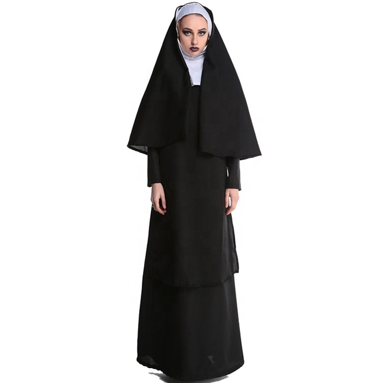 Hot European&American Halloween Adult Female Cosplay Stage Costume Masquerade Nun Costume