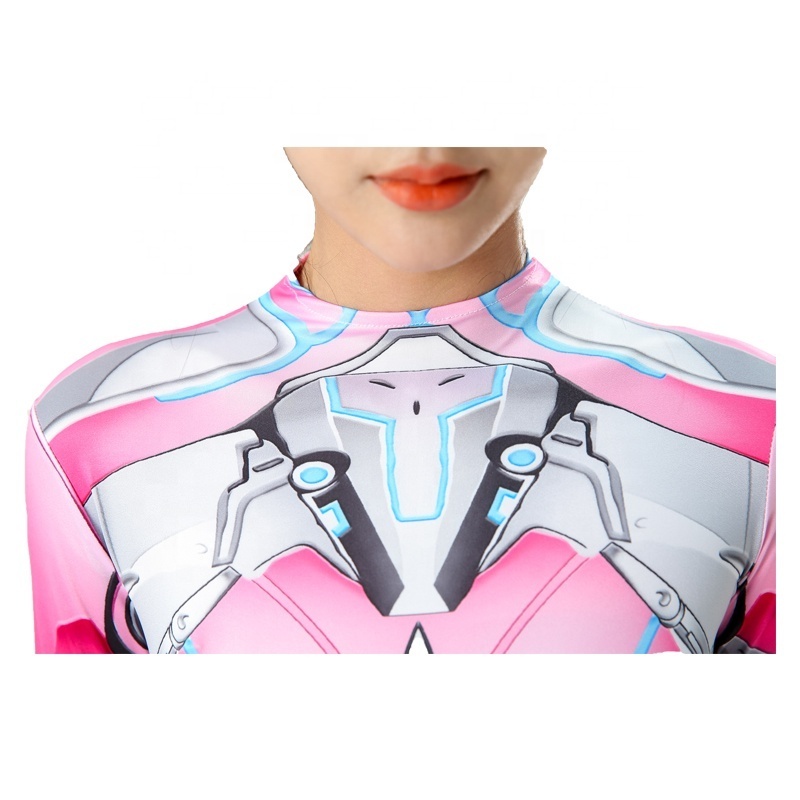 Future Sence Pink Long Sleeve Full Body Suits Tight Female Halloween Party Cosplay Jumpsuit Game for Peace Dream Rocket Costumes