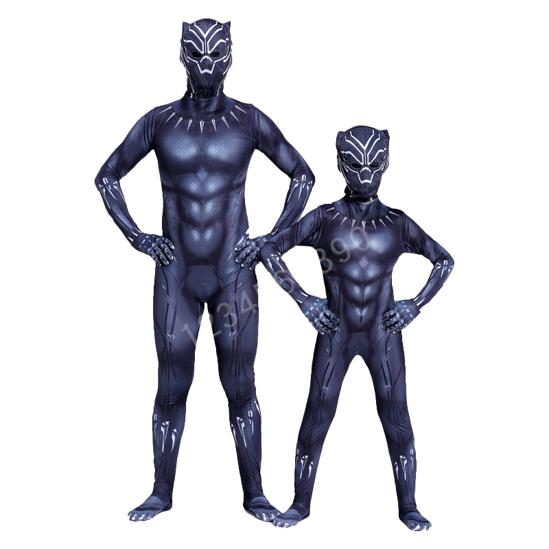 2022 Birthday Halloween Costume for Kids Boys Adults Expedition Stealth Factory Supply Black Panther Costume Zentai suit