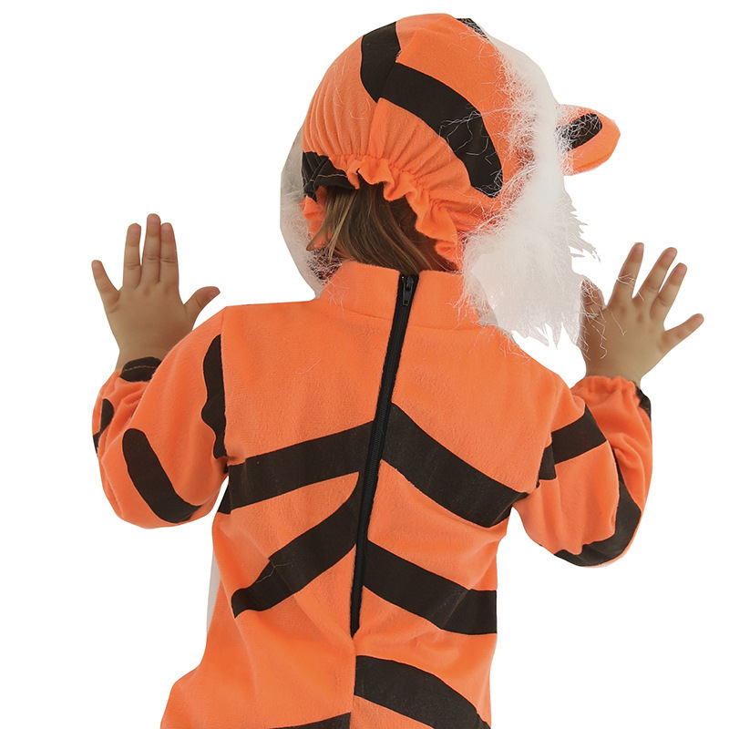 Hot Sale Halloween Cosplay Costumes Winter Kids Strong Color Fastness Halloween Costume Cute Little Tiger Suit Mascot Costume