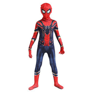 Movie Game Black Spider Jumpsuit Anime Halloween Cosplay Spiderman Superhero Iron Spider Costumes for Children Adults