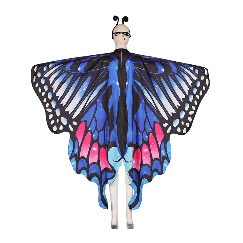 Multiple Colors Women Butterfly Wings Shawl Fairy Ladies Cape Halloween Dress Up Costume for Masquerade