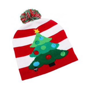 Wholesale Multiple Types Christmas Hats With Led Lights Knitted Christmas Hat Adult Santa Hat