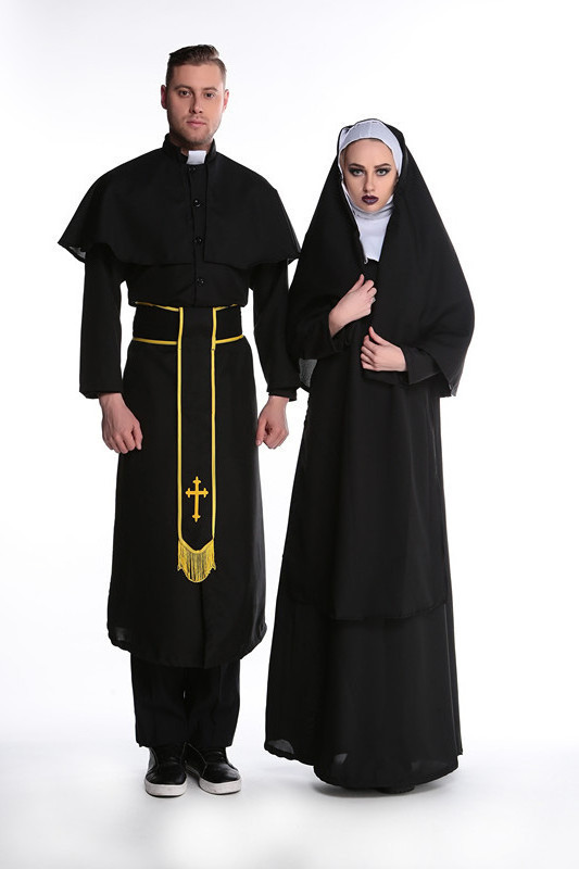 Multiple Types Adult Sexy Nun Costume Jesus Priest and Nun Costume Preacher's Party Cosplay Costume