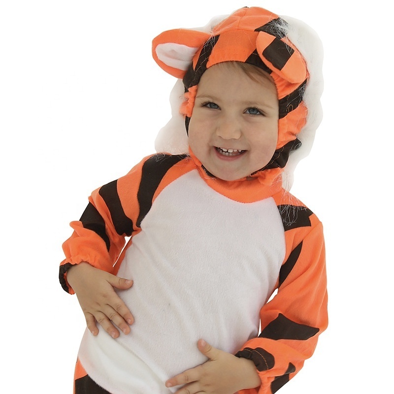 Hot Sale Halloween Cosplay Costumes Winter Kids Strong Color Fastness Halloween Costume Cute Little Tiger Suit Mascot Costume