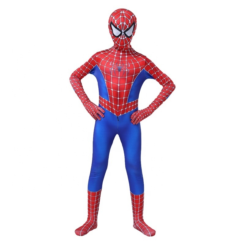 Hot Spiderman Suits Costume For Kids Adult Spider-man Fancy Dress Halloween Cosplay Party Clothing Suit Face cover