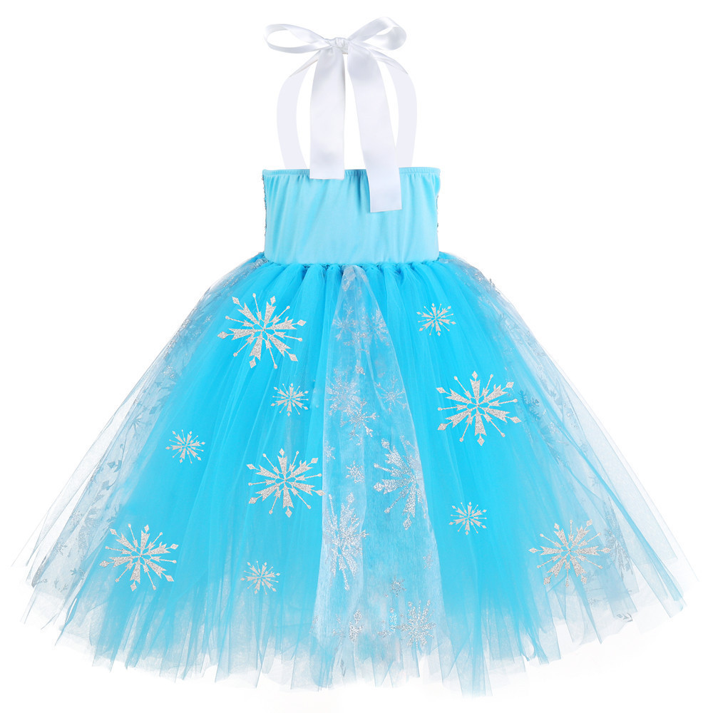 Ice Queen 2-10 Years Elsa Dresses for Girls Princess Dresses Kids Party Sets Elsa Costume With Crown& Accessories