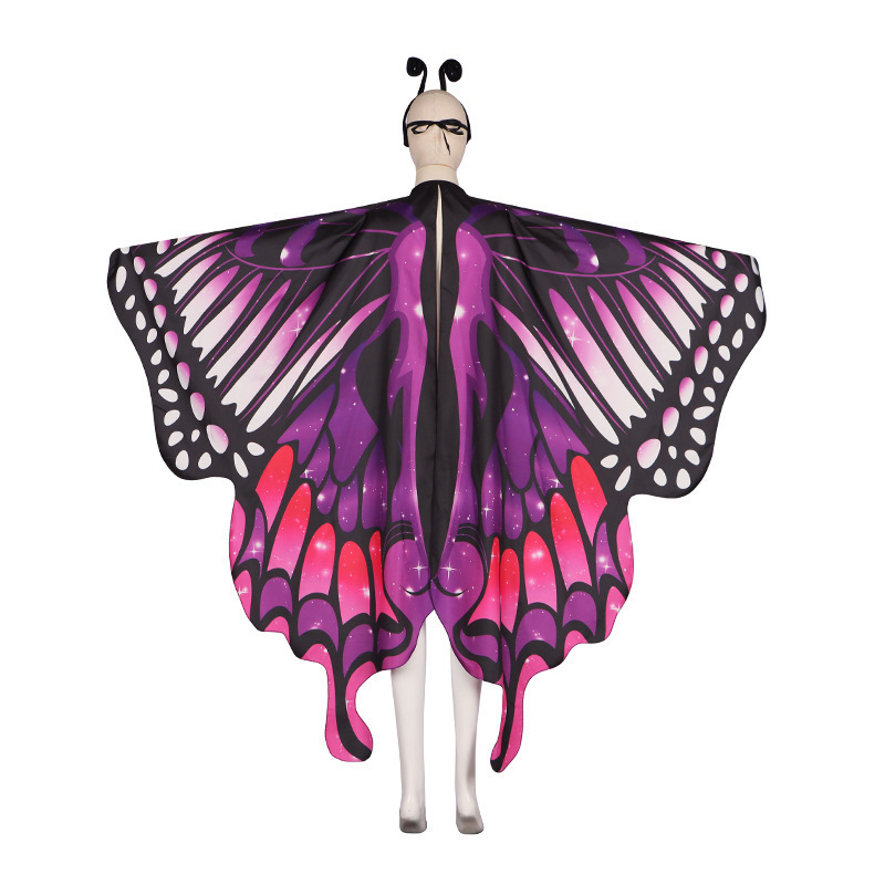 Multiple Colors Women Butterfly Wings Shawl Fairy Ladies Cape Halloween Dress Up Costume for Masquerade