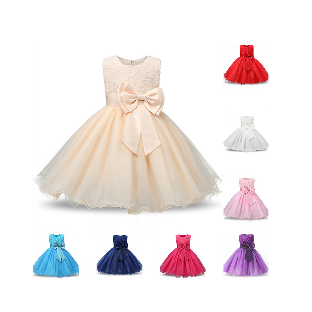 1-9 Y Girls Luxury Princess Dress Halloween Rose Blossom Princess Dress Birthday Party Girls Puffy Princess Dress