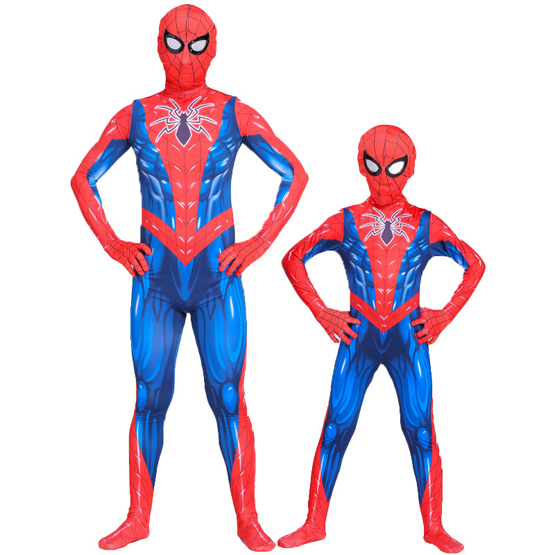 Unisex Spiderman Suit TV Movie-Inspired Adult Kids Spider Man Jumpsuit Superhero Bodysuit for Halloween Costume Cosplay