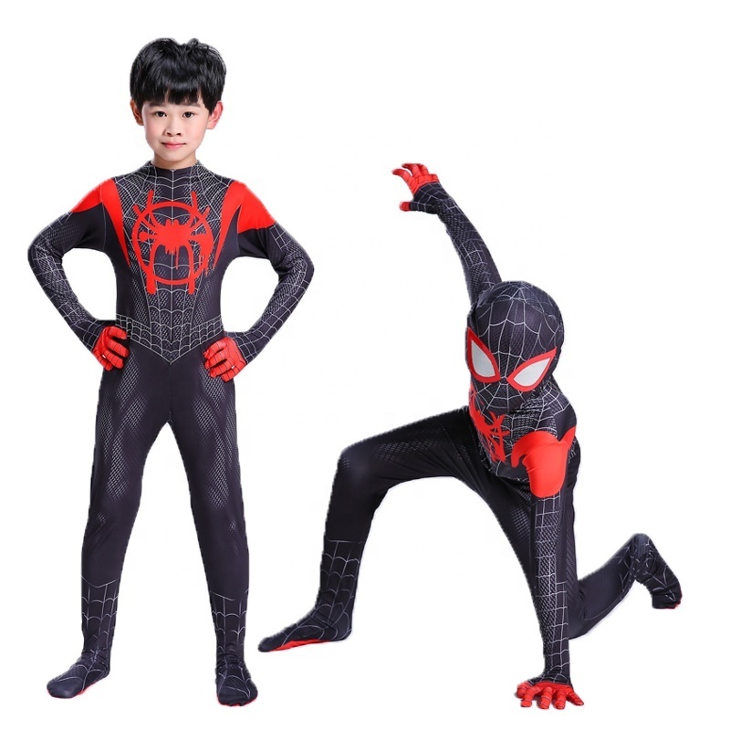 Superhero Black Zentai Suit for Halloween TV&Movie Cosplay Black Spider Man Costume for Kids&Adults