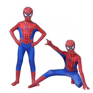 Hot Spiderman Suits Costume For Kids Adult Spider-man Fancy Dress Halloween Cosplay Party Clothing Suit Face cover