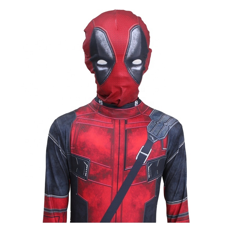 Boys Cool Movies Anime Superhero Halloween Xmas Party Gifts Cosplay Dead pool Children's Costumes with Headgear Swords Weapons