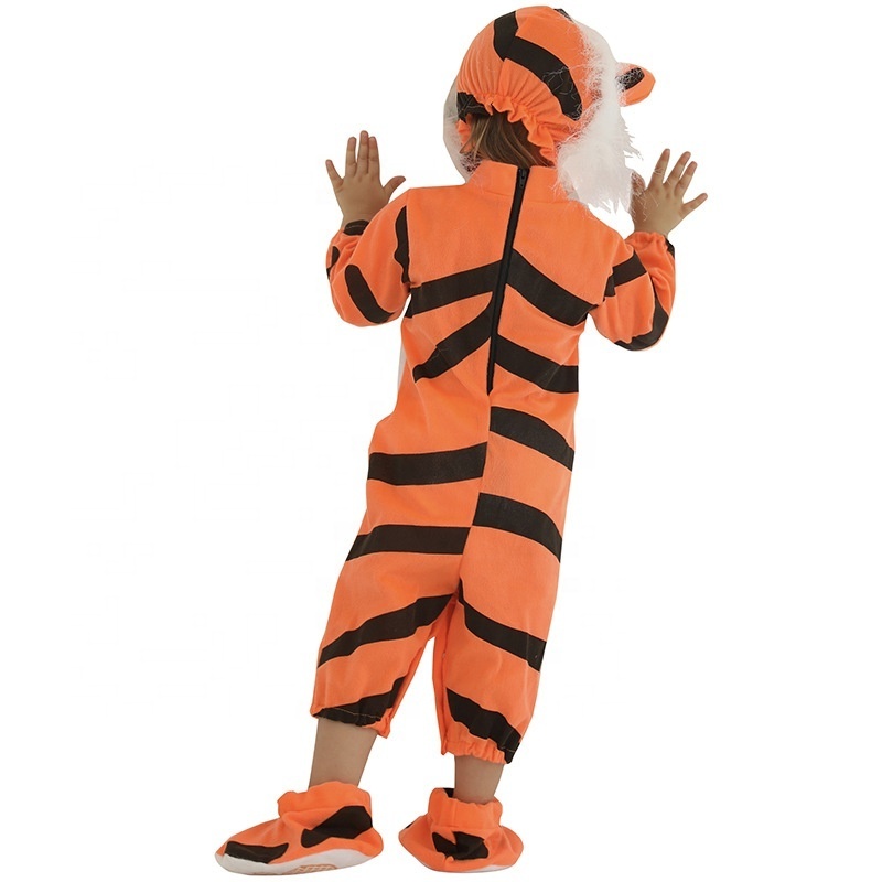 Hot Sale Halloween Cosplay Costumes Winter Kids Strong Color Fastness Halloween Costume Cute Little Tiger Suit Mascot Costume