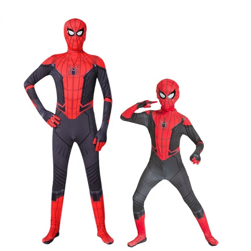 Hot Sale wholesale Classic Style Best Price Cartoon Red Black Clothing Figura de Accion Anime Kids Spiderman Costume