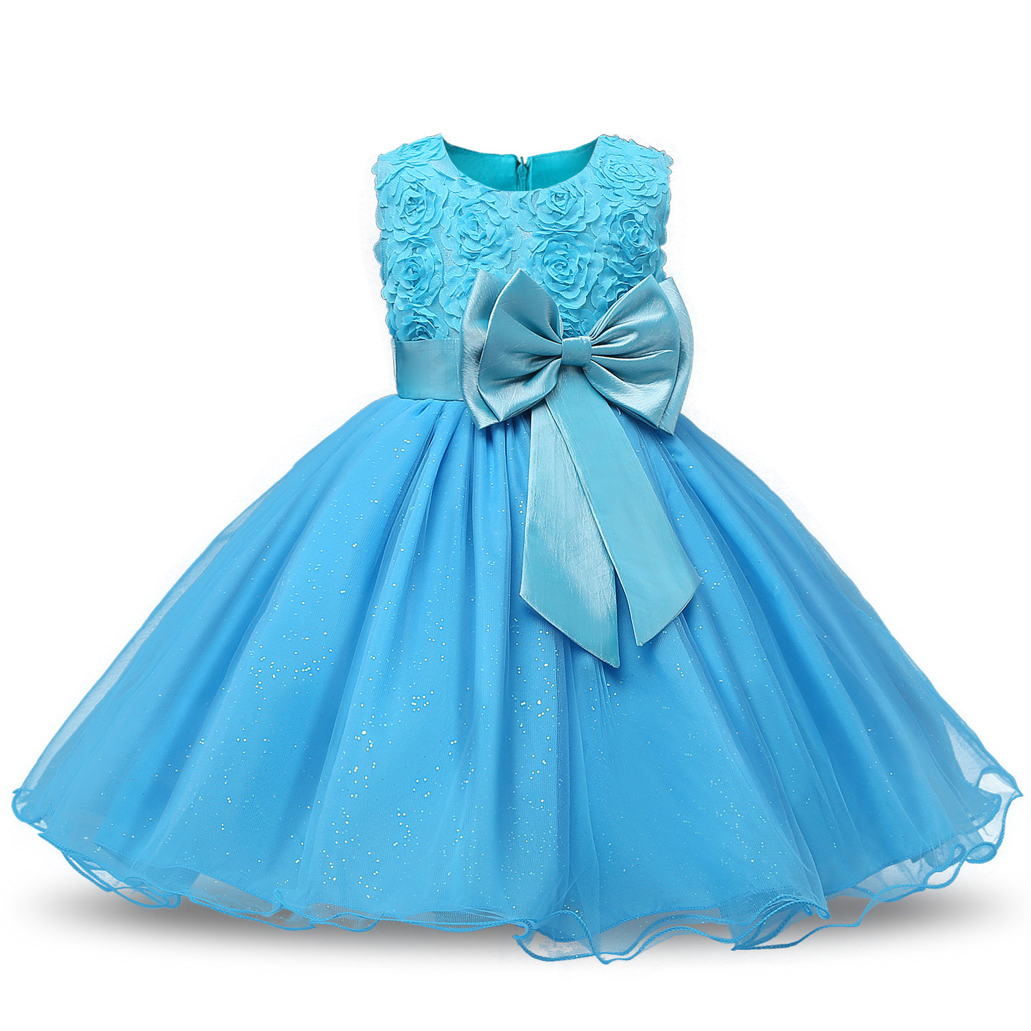 1-9 Y Girls Luxury Princess Dress Halloween Rose Blossom Princess Dress Birthday Party Girls Puffy Princess Dress