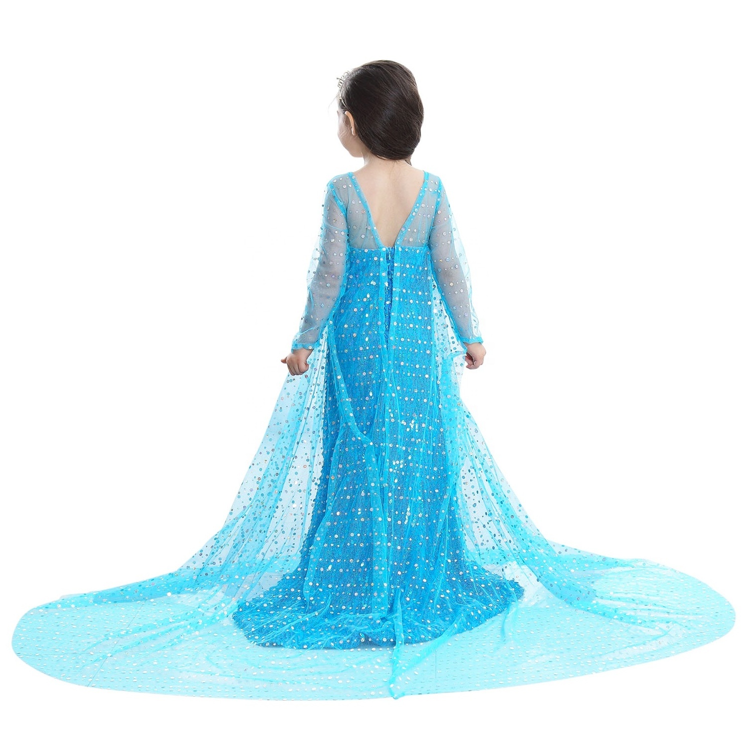 High Quality Fancy TV&Movie Dress Froze Elsa Costume Birthday Party Cosplay Costume Anna White Children Dresses Girl Party