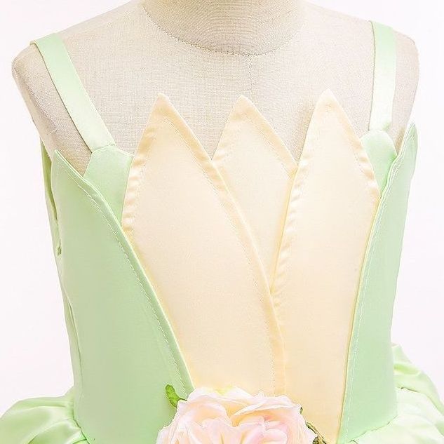 In Stock Green Princess Dresses Party Fairy Tale Frog Princess Dress Movie Halloween Children Costume