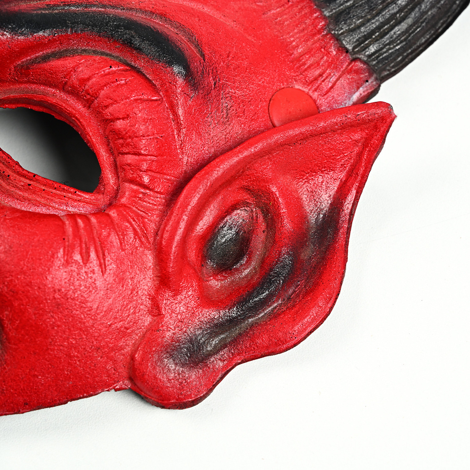 Half Head Halloween Red Goat Mask Scary Satanic Mask for Halloween Cosplay Mask for Masquerade Costume Party