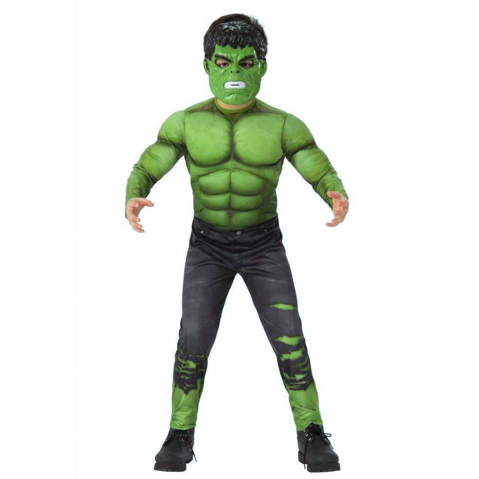 Kid Superhero Costumes Halloween Clothes Cosplay Suit Green Hulk Costumes with Muscle TV & Movie Costumes