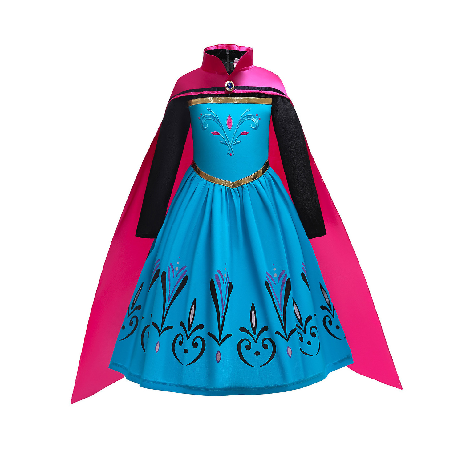 Best Made Princess Anna  Movie Costume Halloween Cosplay Dress up Children Dresses Girl Party Dresses