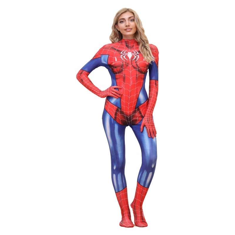 Halloween Cosplay Movie Series Uniform Performance Woman Spiderman Spiderwoman Plus Size Clothing Sexy Adult Clothing Costumes