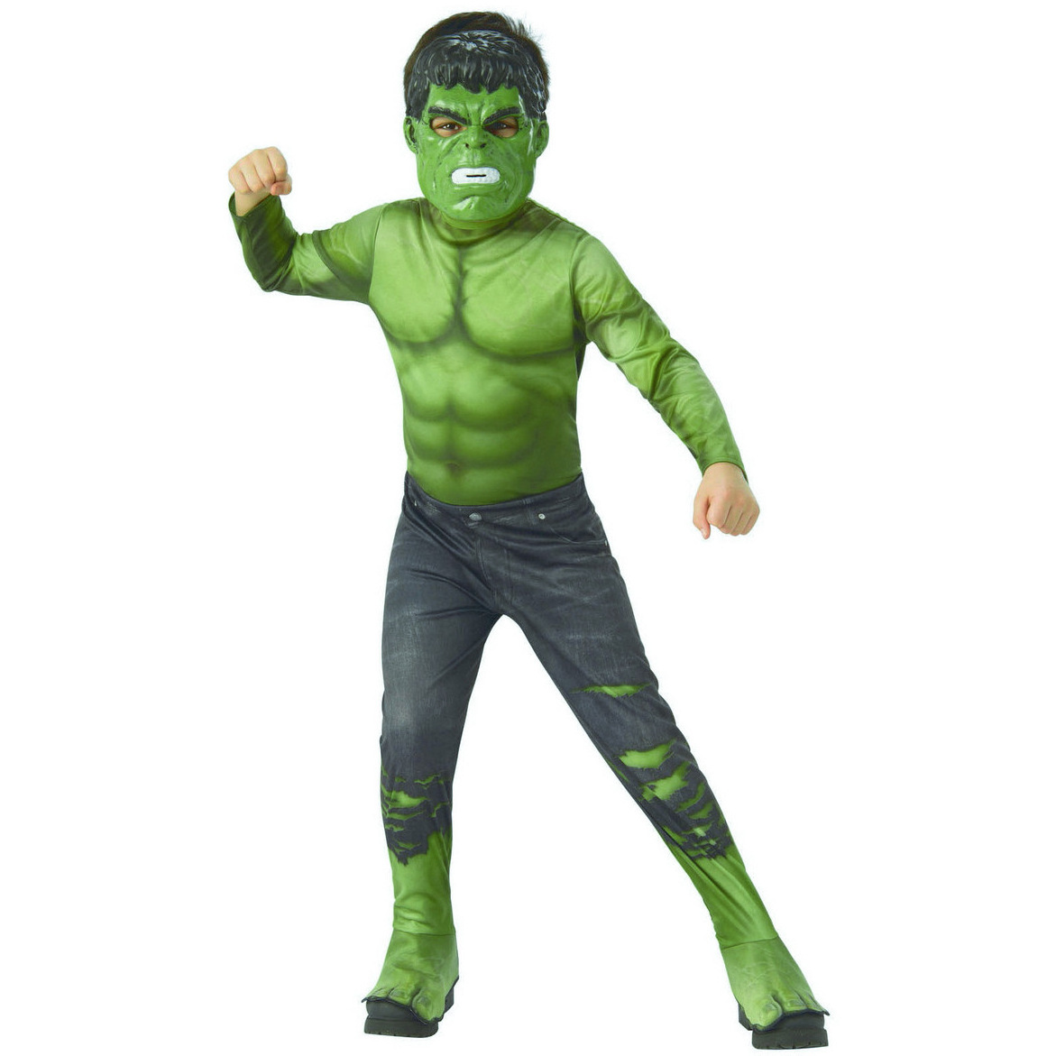 Kid Superhero Costumes Halloween Clothes Cosplay Suit Green Hulk Costumes with Muscle TV & Movie Costumes