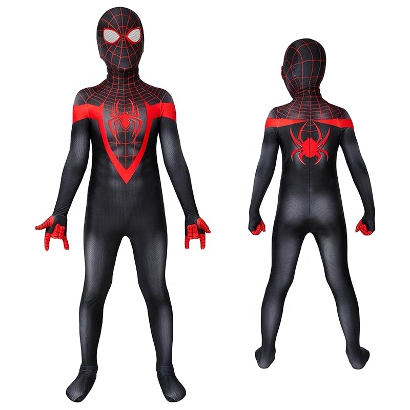 Superhero Black Zentai Suit for Halloween TV&Movie Cosplay Black Spider Man Costume for Kids&Adults