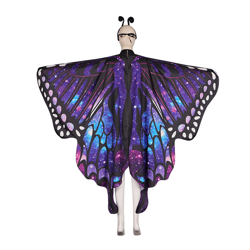 Multiple Colors Women Butterfly Wings Shawl Fairy Ladies Cape Halloween Dress Up Costume for Masquerade