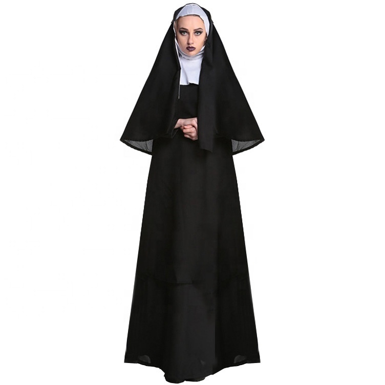 Hot European&American Halloween Adult Female Cosplay Stage Costume Masquerade Nun Costume