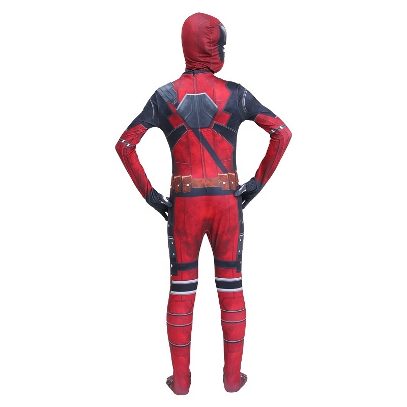 Boys Cool Movies Anime Superhero Halloween Xmas Party Gifts Cosplay Dead pool Children's Costumes with Headgear Swords Weapons